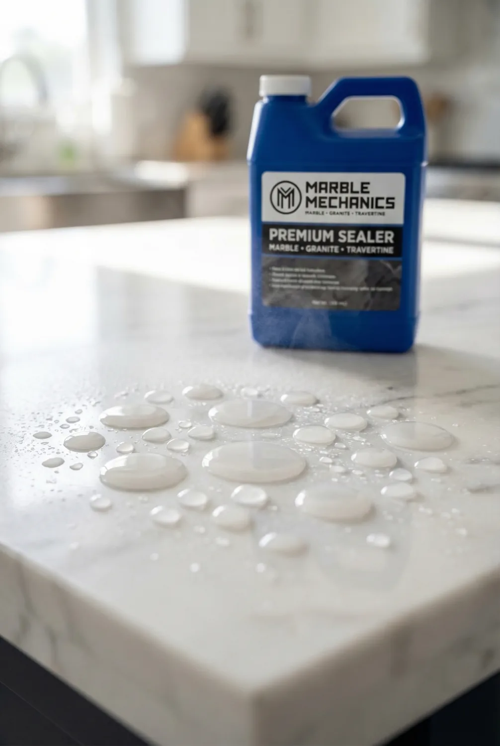 pH-neutral cleaning of a natural stone surface in Tampa Bay